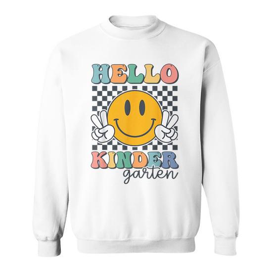 Hello Kindergarten Retro Smile Teachers Kids Back-to-School Sweatshirt