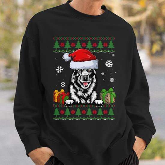 funny norwegian elkhound santa hat ugly christmas sweater sweatshirt 20231008125448 5et50upu