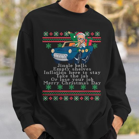 Santa Trump Let's Go Brandon Christmas Pajama Ugly T-Shirt