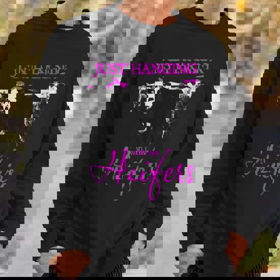 Funny Hanging With My Heifers T-Shirt Cattle Farmers Gift Funny Hanging With My Heifers T-Shirt Cattle Farmers Gift
