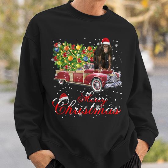 Red truck christmas sweatshirt sale