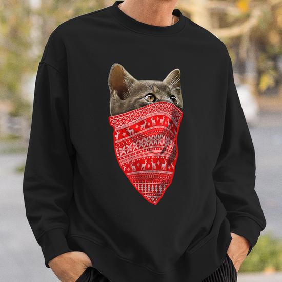 Mens christmas cat sweater hotsell