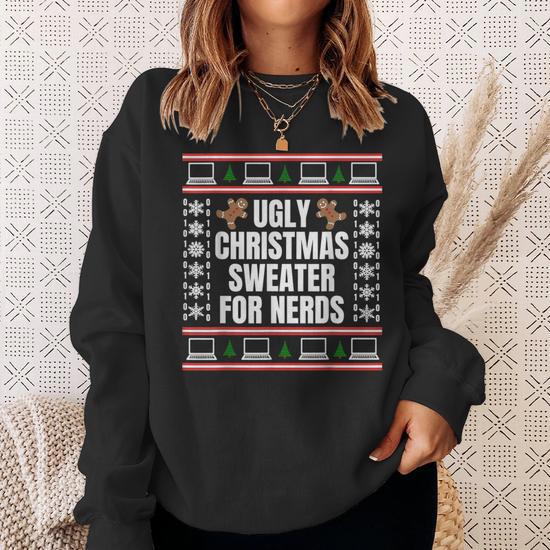 Nerdy ugly christmas sweater best sale