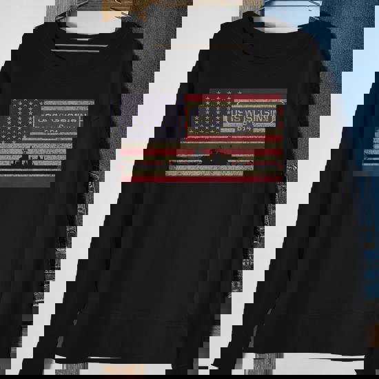 Uss Wisconsin Bb-64 Battleship Gift Usa American Flag T-Shirt Uss Wisconsin Bb-64 Battleship Gift Usa American Flag T-Shirt
