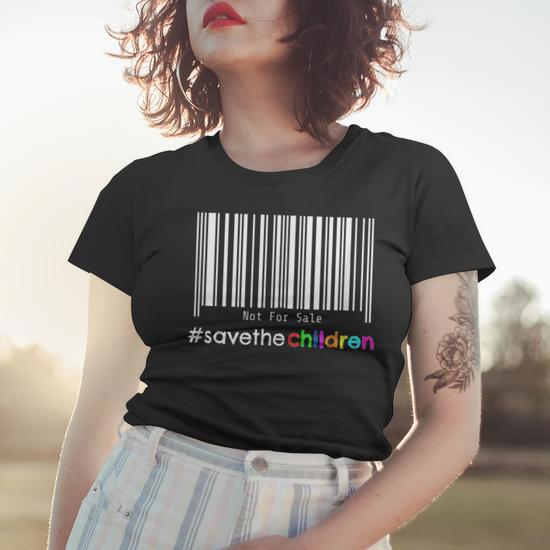 Stop Human Trafficking Bar Code Children Are Not For Sale Women T