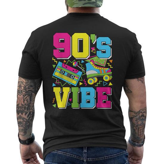 90S Vibe Costume 90S Party Outfit Funny 90S Lover 90S Vintage Designs Funny  Gifts Mens Back Print T-shirt | Mazezy