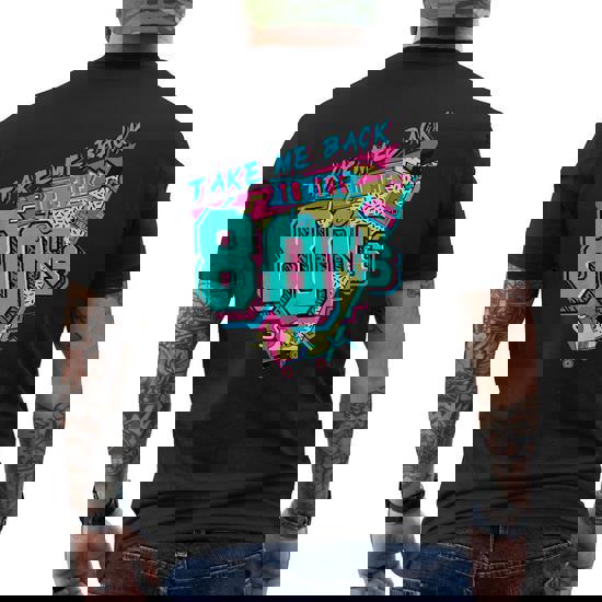 Take Me Back To The 80S | 80S Vintage Mens Back Print T-shirt | Mazezy
