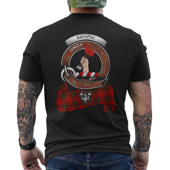 Brodie Scottish Clan Badge Tartan Mens Back Print T shirt Mazezy