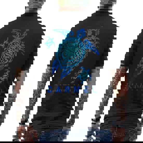 Carmel California T-Shirt Sea Blue Tribal Turtle Carmel California T-Shirt Sea Blue Tribal Turtle