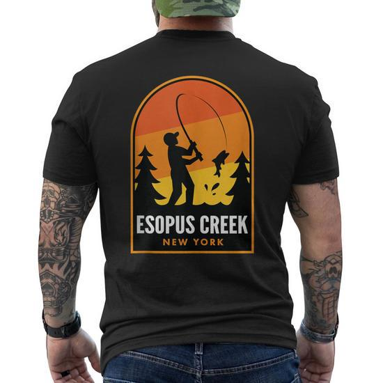 Esopus Creek New York Fishing Men's T-shirt Back Print