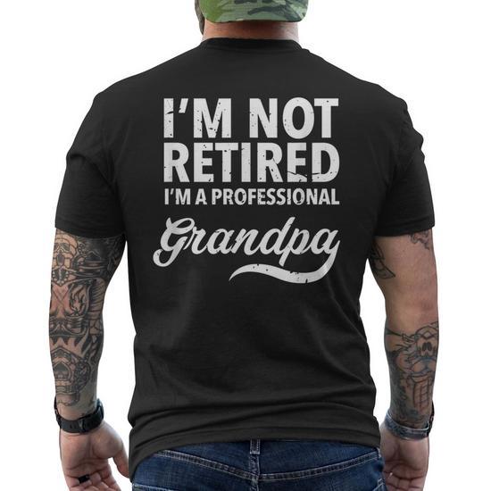 Foxy Grandpa Funny Men's Crewneck Short Sleeve Back Print T-Shirt