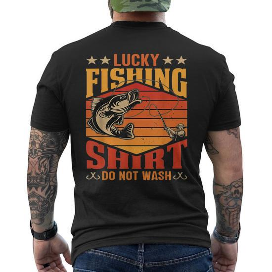 Lucky Fishing Do Not Wash It Fhishing Men's T-shirt Back Print