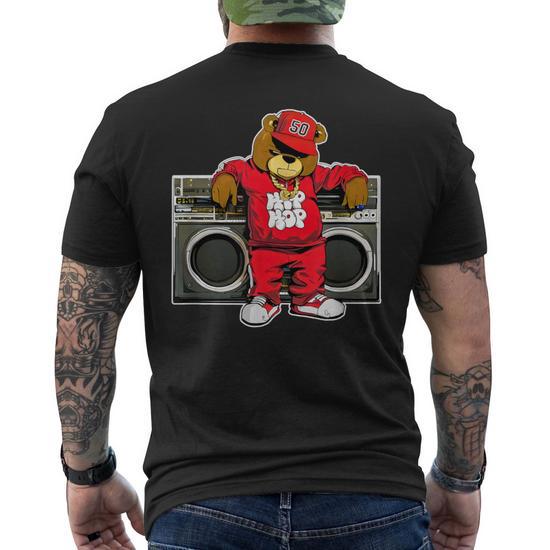 Hip Hop Teddy Bear Hip Hop Anniversary Graffiti Boombox Men's T