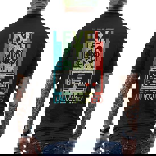 Level 40 Unlocked Shirt Funny Video Gamer 40th Birthday Gift T-Shirt Level 40 Unlocked Shirt Funny Video Gamer 40th Birthday Gift T-Shirt
