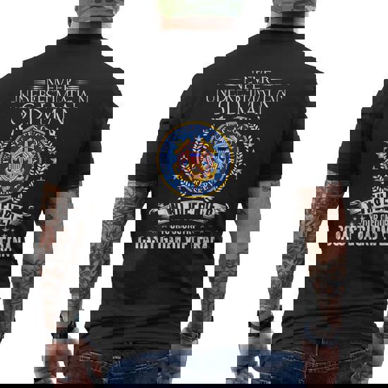 Mens Never Underestimate An Old Man | Coast Guard Gift T-Shirt