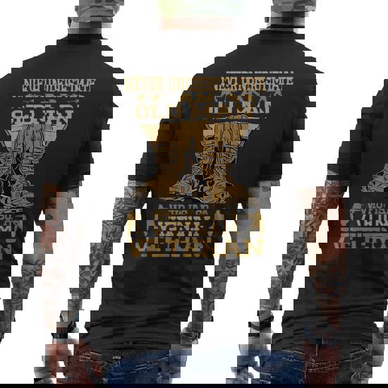 Mens Never Underestimate An Old Man Vietnam Veteran - Gift Tee Mens Never Underestimate An Old Man Vietnam Veteran - Gift Tee