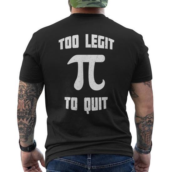 Pi Too Legit to Quit 90s Pi Day 314 Math Nerd Geek Vintage Pi Day Funny Gifts Men's Back T-Shirt