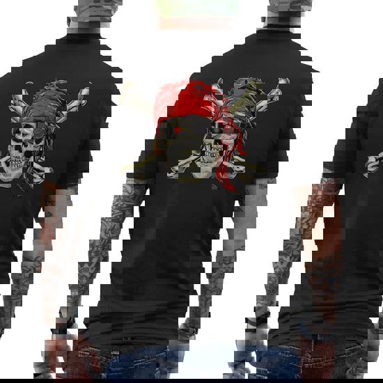 Jolly Roger Pirate Swords Skull Crossbones Costume Shirt