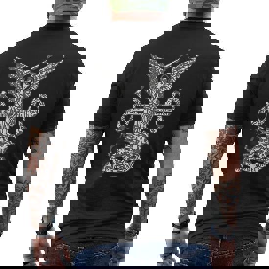 Saint Michael The Archangel Catholic Angels Men's T-shirt Back