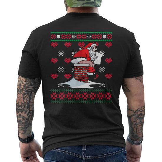 Santa pooping down deals chimney sweater