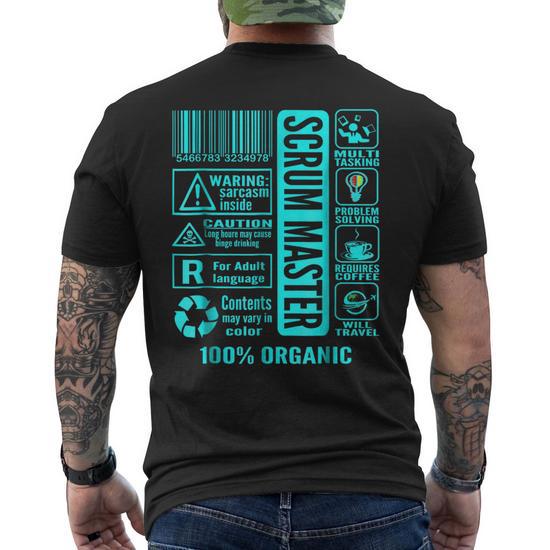 Men’s Organic front and back multi logo t-Shirt