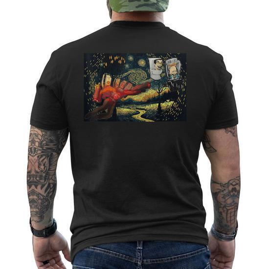 Starry Night Skibidi Toilet Costume Speaker Man Men's T-shirt Back Print