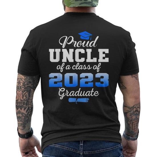 Super Proud Uncle of 2023 Graduate Awesome Family College Men's Back T-Shirt