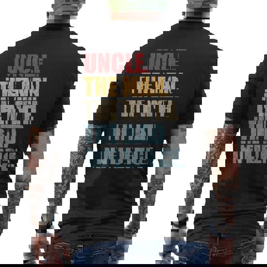 Mens Vintage Fun Uncle Man Myth Bad Influence Funny T-Shirt. Mens Vintage Fun Uncle Man Myth Bad Influence Funny T-Shirt.