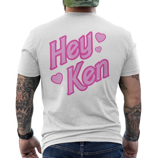 Hey Ken Shirt for Movie Night Cute Pink Letters Hearts T-Shirt