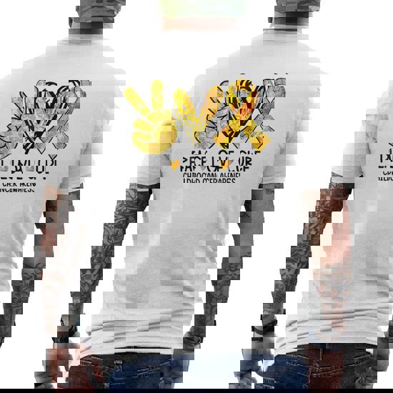 Cure Childhood Cancer T-Shirt With Gold Ribbon