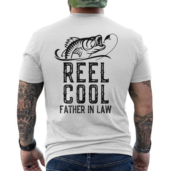 Reel Cool Father In Law Fishing Fisherman Men's Back Print T-shirt