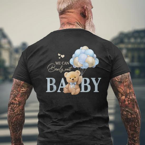 We Can Bearly Wait Gender Neutral Baby Shower Decorations Men's T-shirt  Back Print
