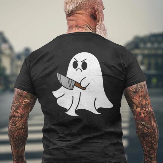 T-shirt Vintage Lee Halloween - Fantôme 'Ghost Office', Taille XL, Blanc, Années 90
