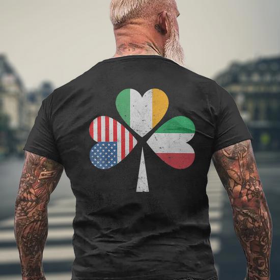 Irish Italian American Flag Ireland Italy Usa Patricks Day Mens