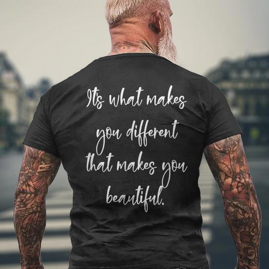 Motivational Quotes And Happy Sayings Different Men s T shirt Back Print Mazezy