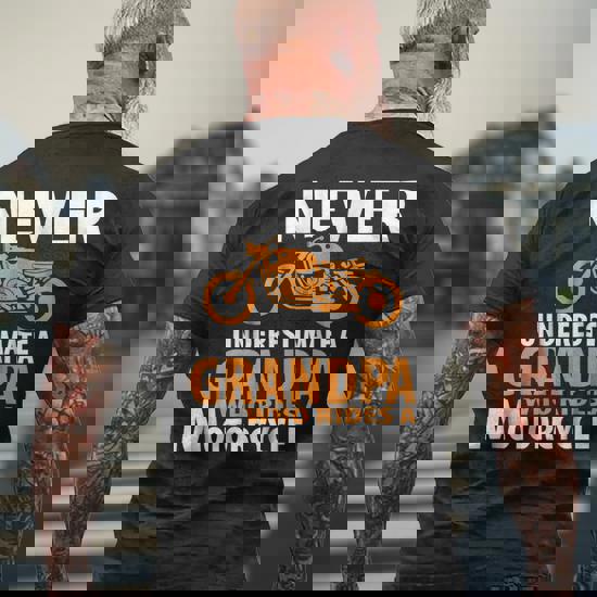 Motorcycle Grandpa Who Rides Biker Men Dad Men's Back Print