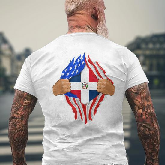 Vintage Dominican Republic Flag Costume Design For Halloween Dominican  Republic Funny Gifts Mens Back Print T-shirt | Mazezy