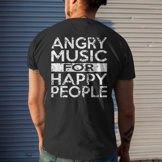 Angry Music For Happy People Heavy Metal Hard Rock Men's T-shirt