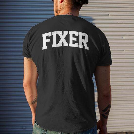 Fixer Vintage Retro Job Sports Arch Men's Back Print T-shirt | Mazezy