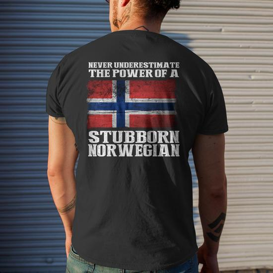 never underestimate the power of a stubborn norwegian flag mens back t shirt 20230704115041