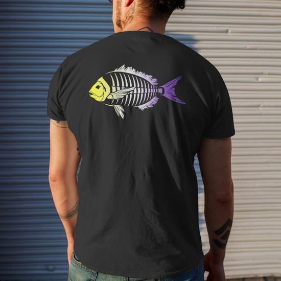 Nonbinary Lgbtq Fish Fishing Lgbt Nb Enby Gay Pride Goth Mens Back