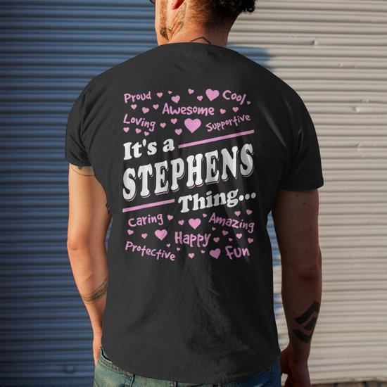 Stephens Surname Last Name Family T-Shirt - Detail View