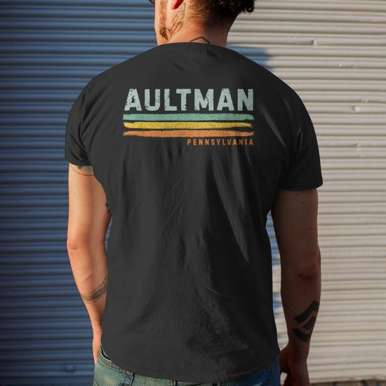 Vintage Stripes Aultman Pa Men's T-shirt Back Print