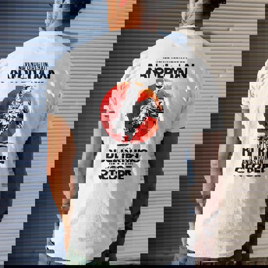 Never Underestimate An Old Man Bull Riding Born In October Old Man Funny  Gifts Mens Back Print T-shirt | Mazezy