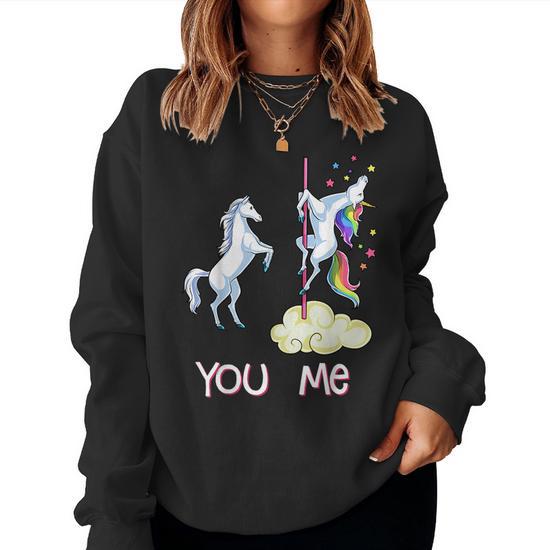 Unicorn You Vs Me Unicorns Rainbow Women Sweatshirt Mazezy