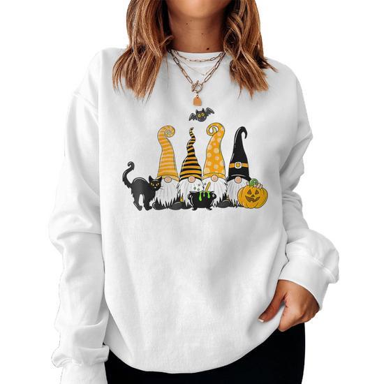 Unisex store Round Neck Autumn Sweatshirt, Pumpkin Autumn-Winter Sweatshirt and Gnome.