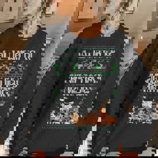 All I Want For Christmas Is More Dogs Ugly Xmas Sweater Gift T-Shirt All I Want For Christmas Is More Dogs Ugly Xmas Sweater Gift T-Shirt