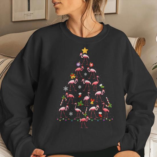 Womens flamingo 2024 christmas sweater