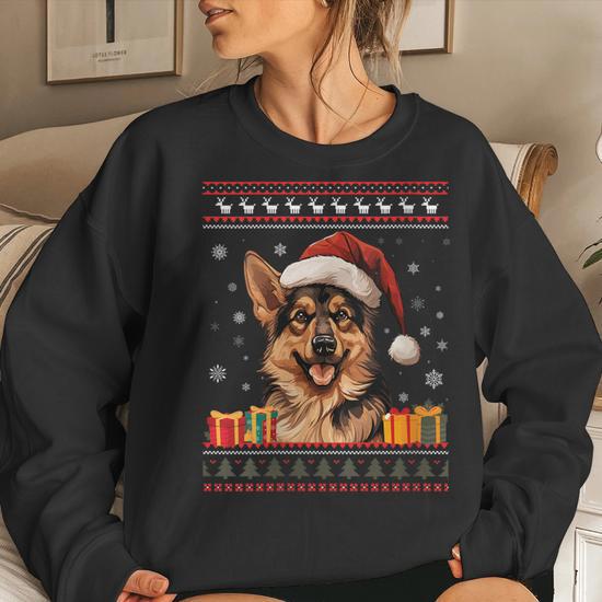 German shops shepherd ugly christmas sweater