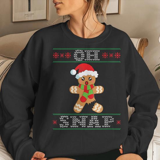 Gingerbread Man Oh Snap Christmas Ugly Sweater Women Sweatshirt Monsterry